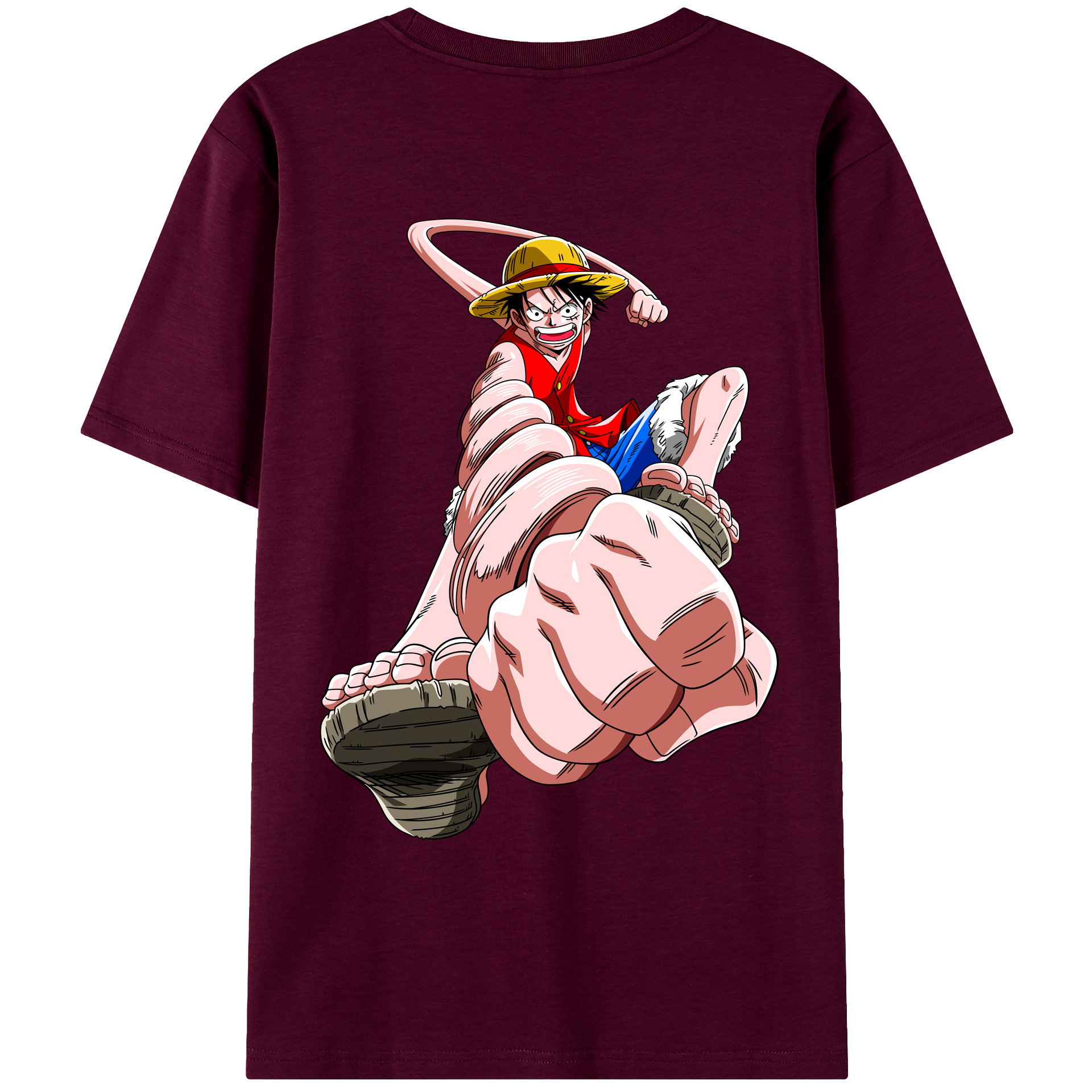 ワンピース モンキー・D・ルフィ ONE PIECE Monkey D. Luffy レディース半袖Tシャツ(バックプリント)